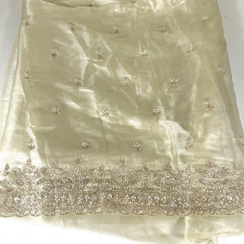 Kalki Cream Beaded Saree O/S